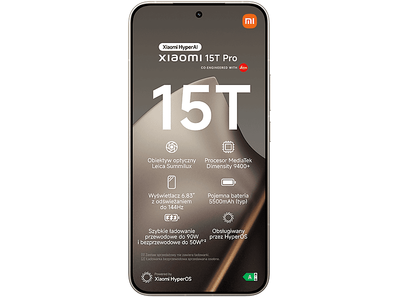 Smartfon XIAOMI 15T Pro 5G 12/1TB 6.83" 144Hz Szary – zdjęcie 2