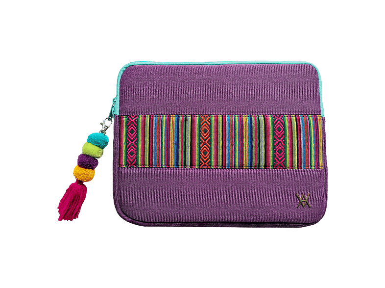 Funda portátil - Wondee VALAP017, Compatible con PC hasta 12", Resistente, Cierre Cremallera, Lila