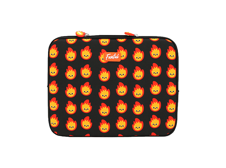 Funda portátil - Wondee FLLAP004, Compatible con PC hasta 12", Resistente, Cierre Cremallera, Negro