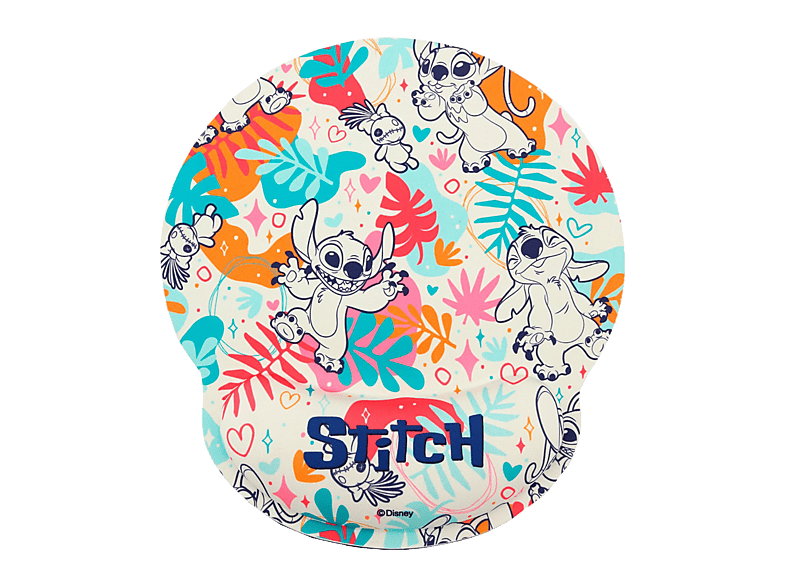 Alfombrilla ratón - Wondee HPALF002, Antideslizante, Reposamuñecas ergonómico, Diseño Redondo Stitch