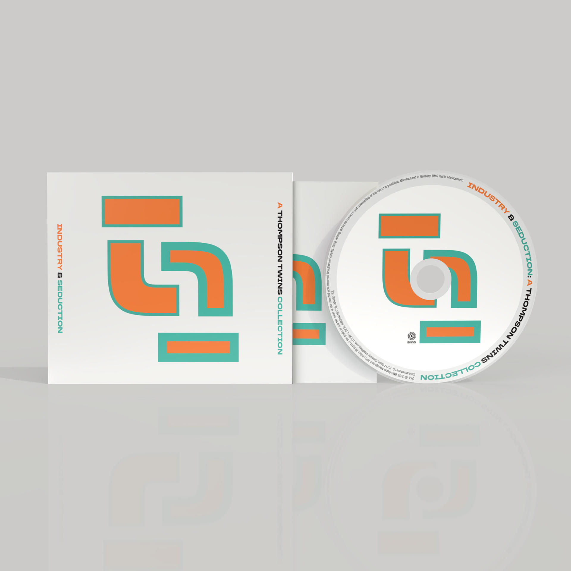 CD-Hülle und CD mit orange-türkisem Design und Schriftzug.