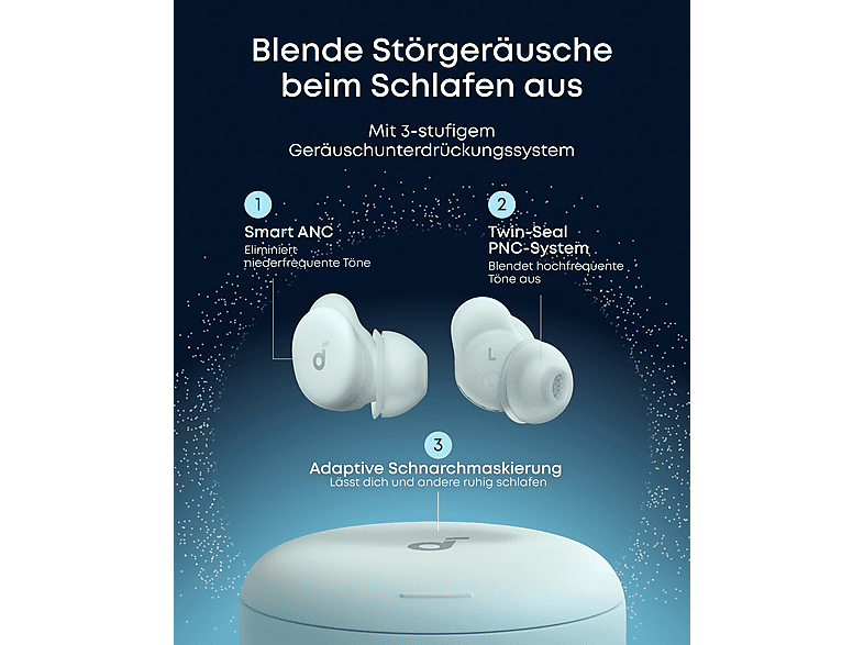 Thumbnail - SOUNDCORE BY ANKER Sleep A30, In-ear TWS-Schlaf-Earbuds Bluetooth Nebelgrün