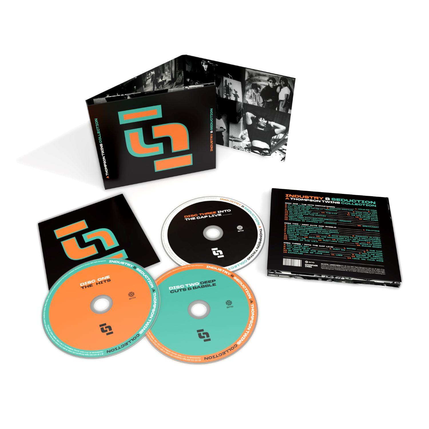 Ein CD-Set mit drei Discs, "Industry & Seduction" von Thompson Twins.