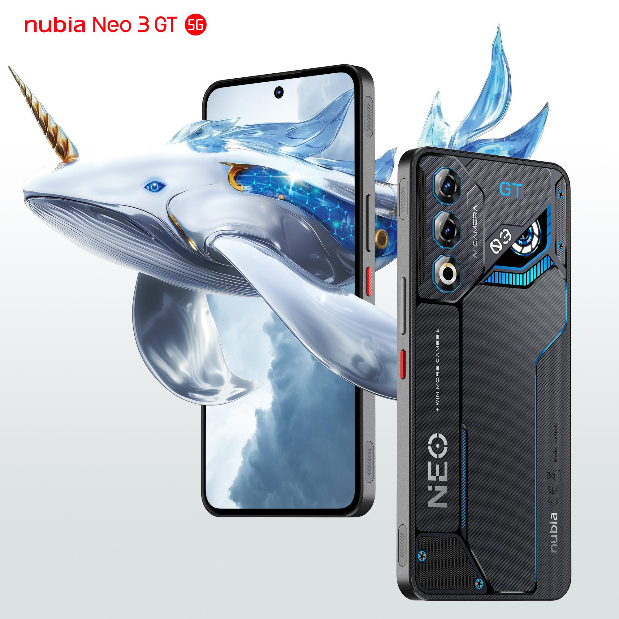Das Bild zeigt ein Telefon mit Waldesign und eine Schutzhülle. Die Handyhülle ist schwarz mit blauen Akzenten.