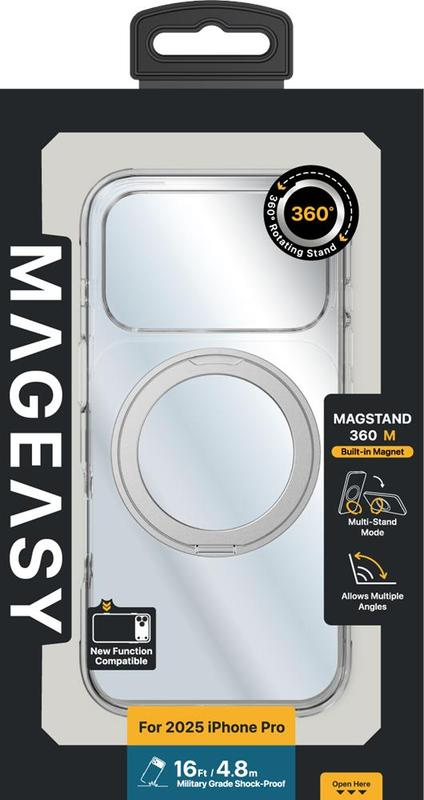 Átlátszó telefontok csomagolása. 360 fokos forgóállvánnyal, MagSafe-fel és katonai minőségű ütésállósággal rendelkezik. iPhone Pro-val kompatibilis.