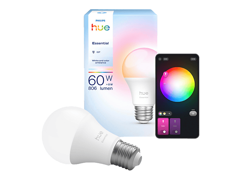Philips Hue LED-Leuchtmittel 929004235401 EEK: F (A - G) Hue Essential White & Col. Amb. — Foto 2 von 6
