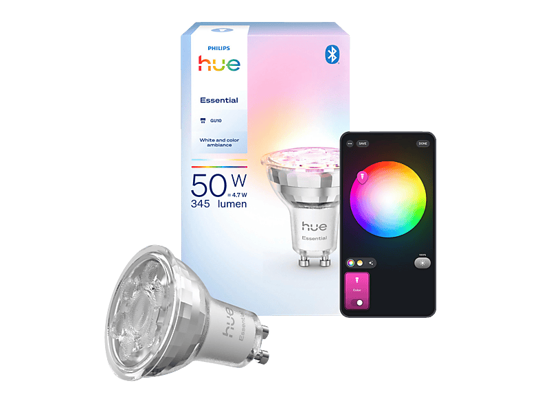 Philips Hue Essential White & Color Ambiance GU10 smarte Lampe; Leuchtmittel