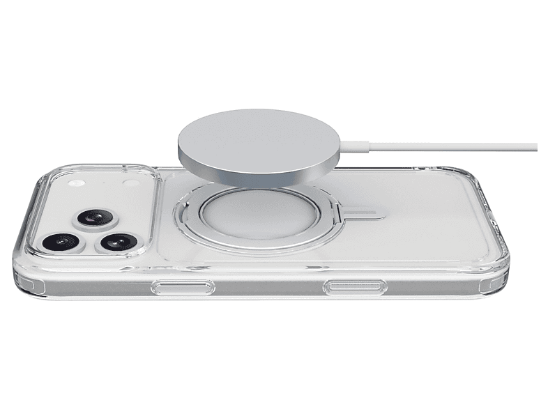 Funda móvil - CellularLine SPIN MAG, Para iPhone 17 Pro Max, Con soporte de anillo giratorio, Compatible con el ecosistema Magsafe, Transparente – imagen 2