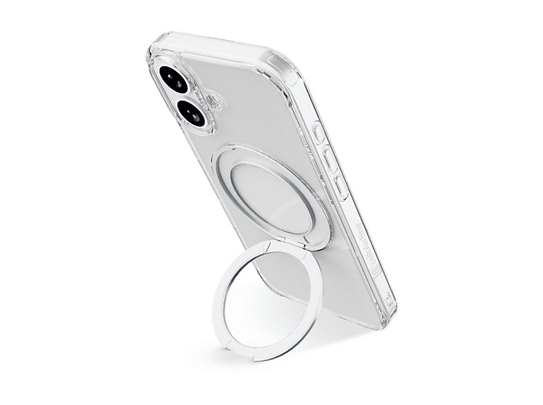 Funda móvil - CellularLine SPIN MAG, Para iPhone 17, Con soporte de anillo giratorio, Compatible con el ecosistema Magsafe, Transparente – imagen 2