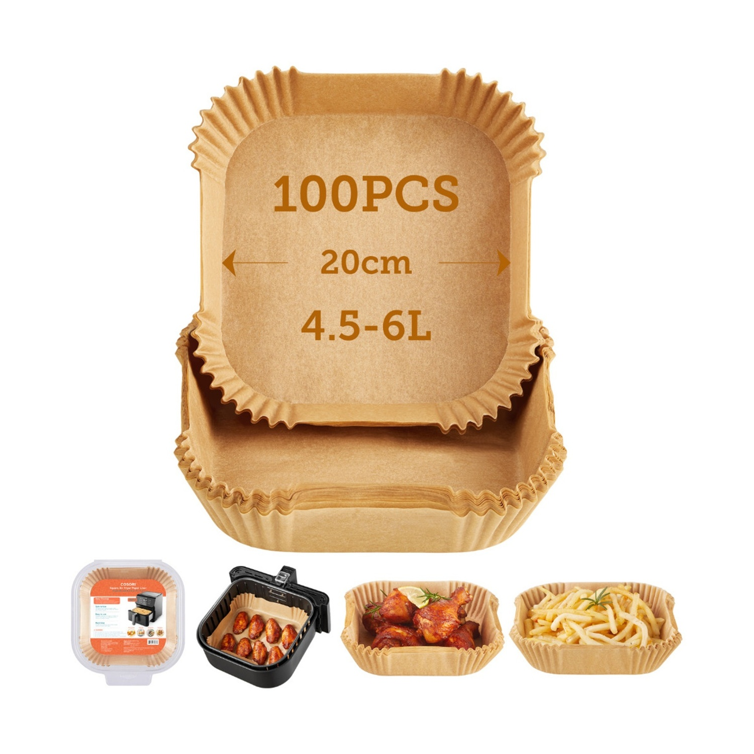 Carta Friggitrice AD Aria Cosori Carta monouso 100 pz