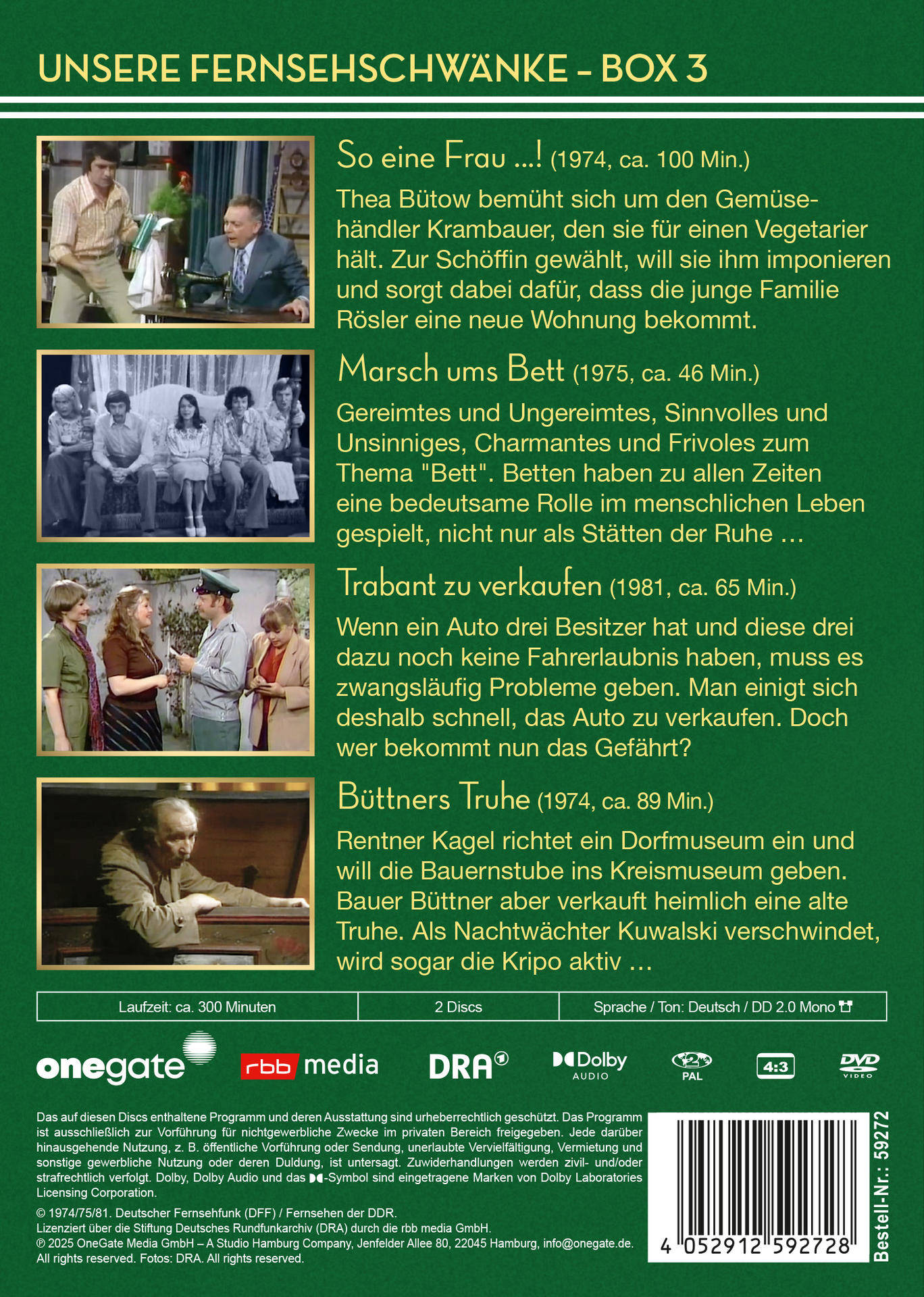 DVD-Box-Cover mit Sendungstiteln. Es hat Bilder von Szenen aus der Show, Schauspielern und Showdetails.