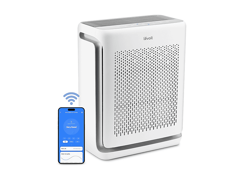 Purificatore D'aria Levoit Vital 200S Pro, Filtro Hepa rimuove il 99,97% di polveri sottili, allergeni, peli, fumo, 50 w, 4 velocità, copertura fino