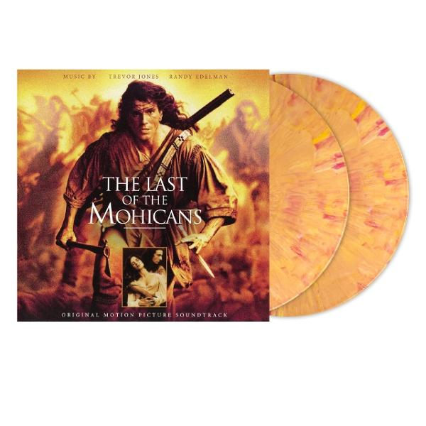 Das Cover zeigt "The Last of the Mohicans" Soundtrack-Vinyl. Ein Mann mit Gewehr im Vordergrund.