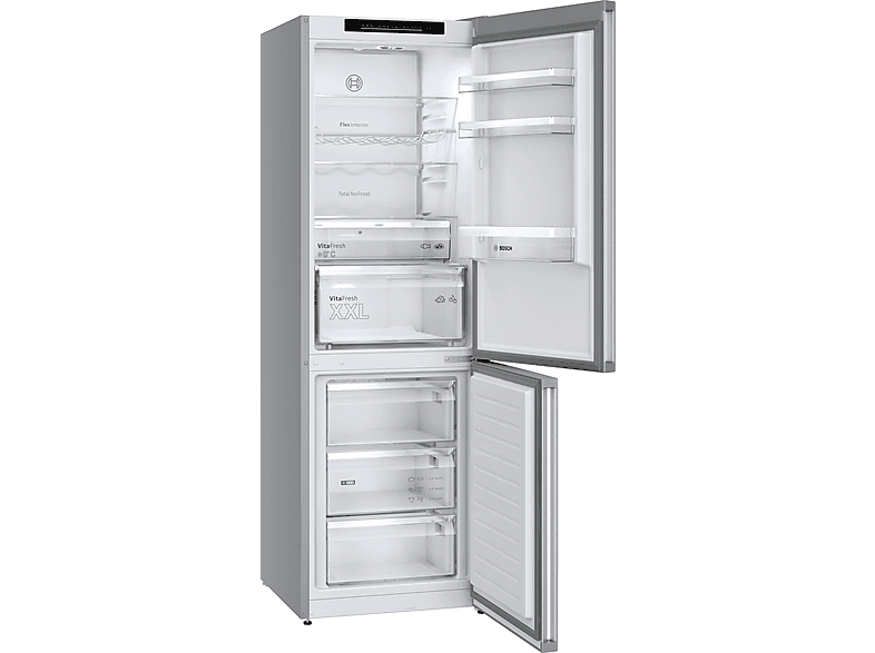 BOSCH KGN362LAF Serie 4 Kühlgefrierkombination (A, 321 l, 1860 mm hoch, Metall-Optik)