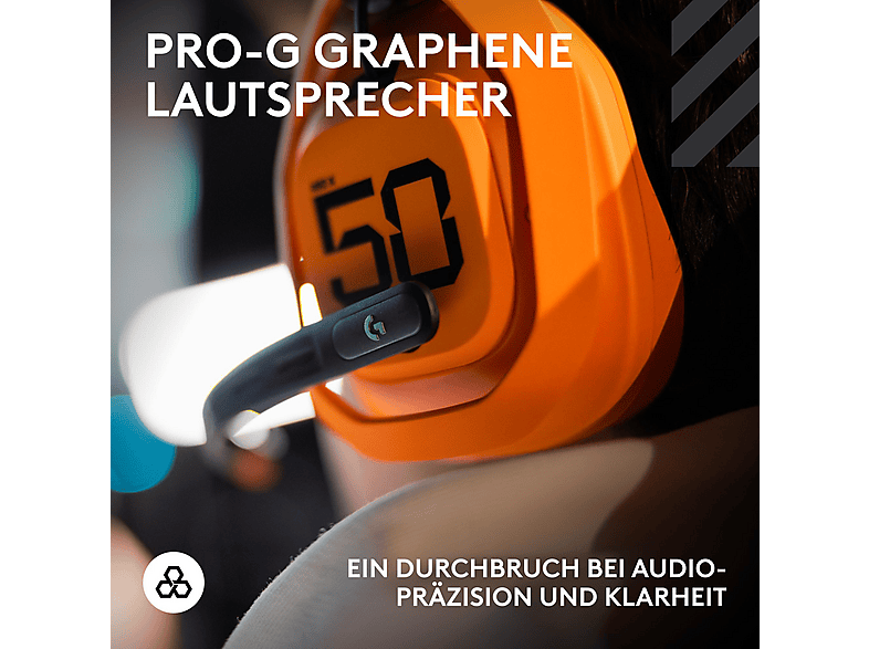 Thumbnail - LOGITECH G A50 X McLaren Edition, Over-ear Gaming Headset Bluetooth Papaya