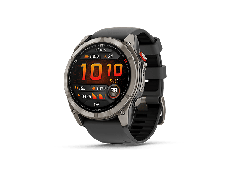 Reloj deportivo - Garmin FĒNIX® 8 PRO, 47mm, AMOLED, Correa de Silicona, Cristal Zafiro, Buceo Certificado, Negro