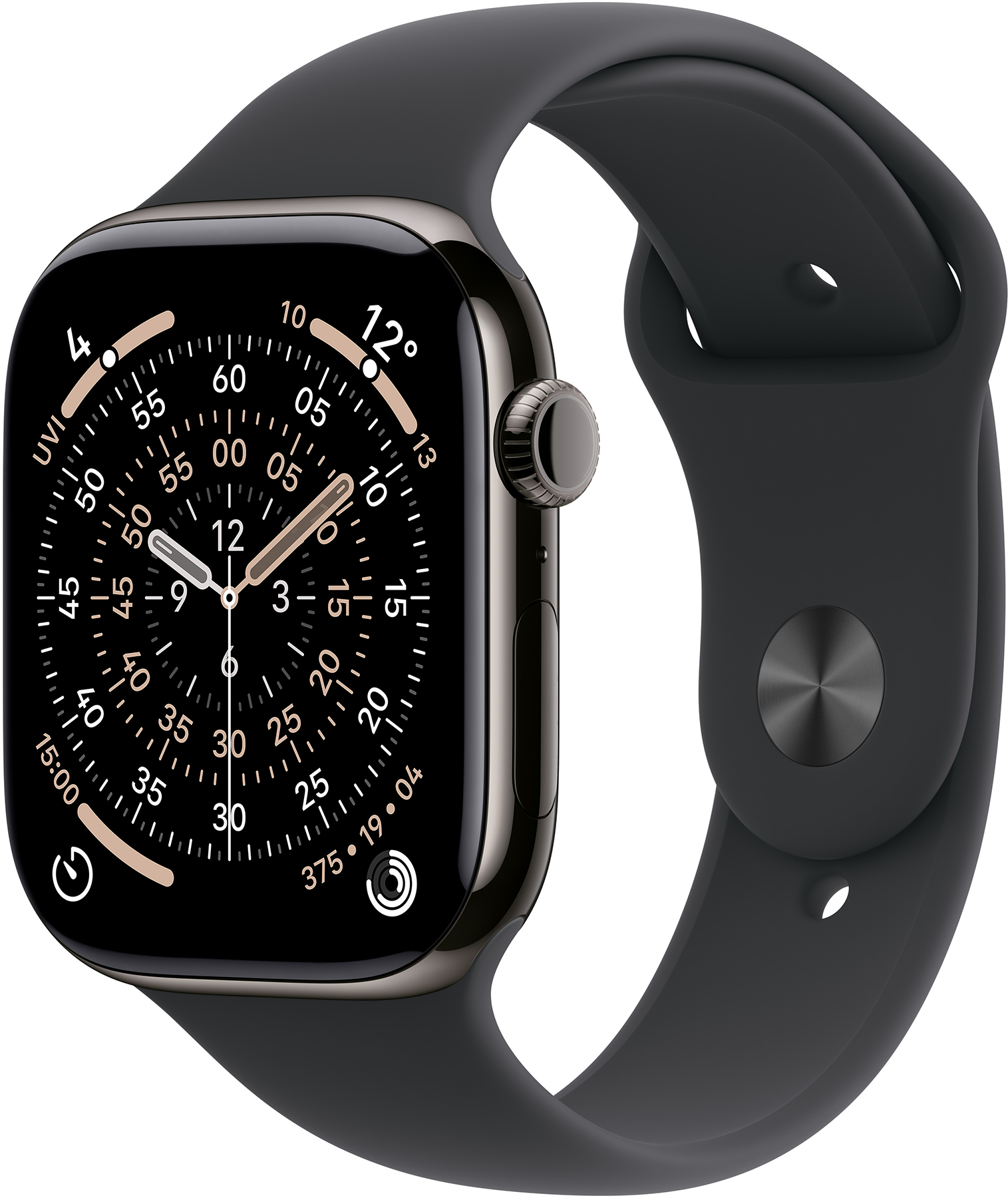 APPLE Watch Series 11 GPS+Cellular, 42mm palaszürke titántok, fekete sportszíj, M/L (MF8T4MP/A)