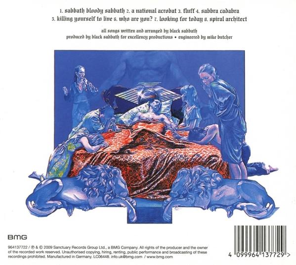 Album borító: Férfi az ágyban, emberek veszik körül. Két oroszlán szobor alul. Szöveg felül és alul.
