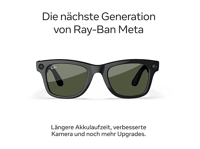 META Ray-Ban Meta Wayfarer Groß (Gen 2) – Schwarz glänzend, Gläser: Grün AI Glasses