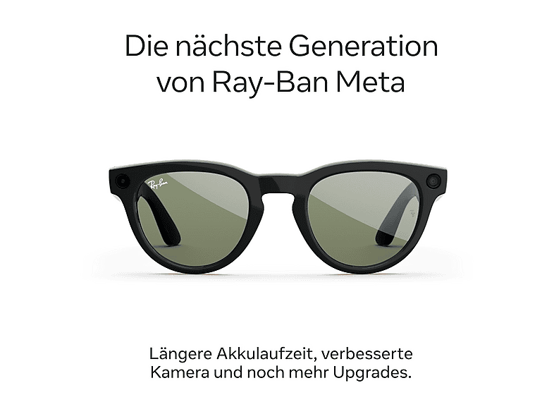 META Ray-Ban Meta Headliner (Gen 2) – Schwarz glänzend, Gläser: Grün AI Glasses