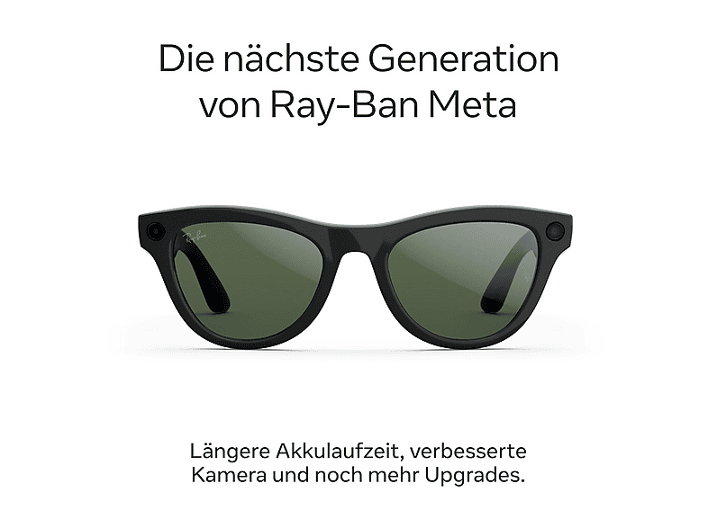 META Ray-Ban Meta Skyler (Gen 2) – Schwarz glänzend, Gläser: Grün AI Glasses
