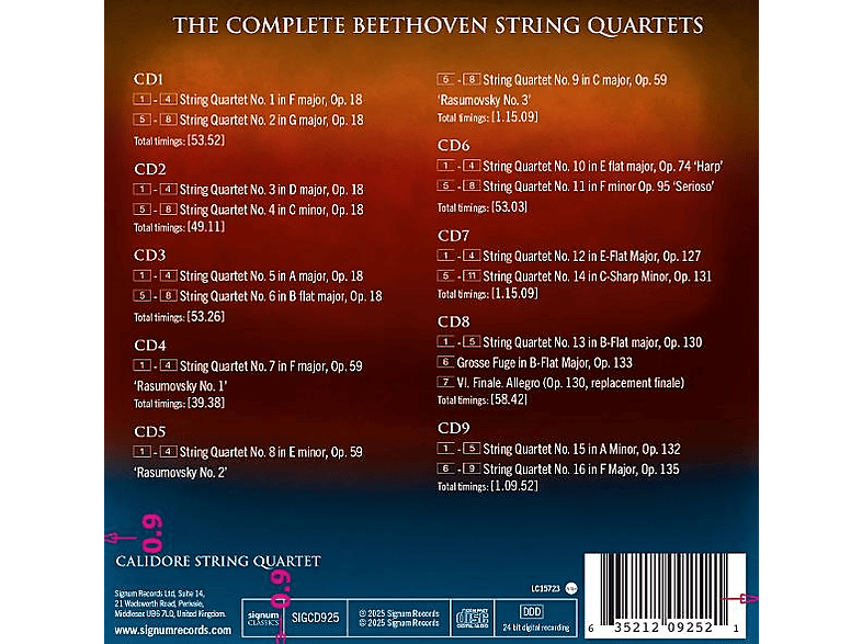 Thumbnail - Calidore Quartet - Die Streichquartette (CD)