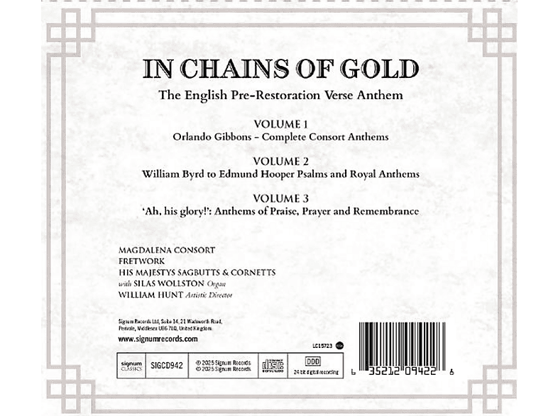 Thumbnail - Magdalena Consort - In Chains of Gold (CD)