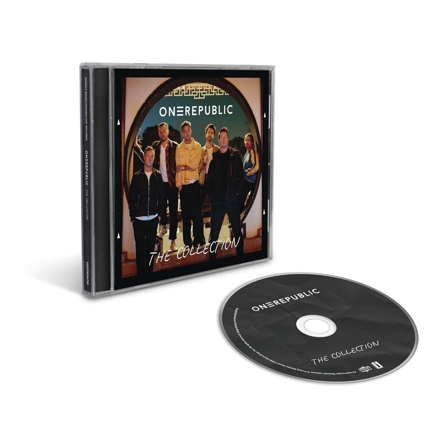 OneRepublic-Band auf einem CD-Cover. Daneben liegt eine CD.