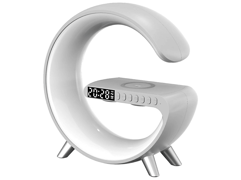 Wielofunkcyjna lampka MAJESTIC ML-SL-01 z budzikiem i głośnikiem Bluetooth Biały