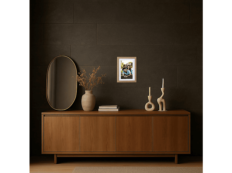 ROLLEI Smart Frame WiFi 1010 Digitaler Bilderrahmen, 25,53 cm, 1280 × 800 Pixel, Holzoptik Eiche, Weiß