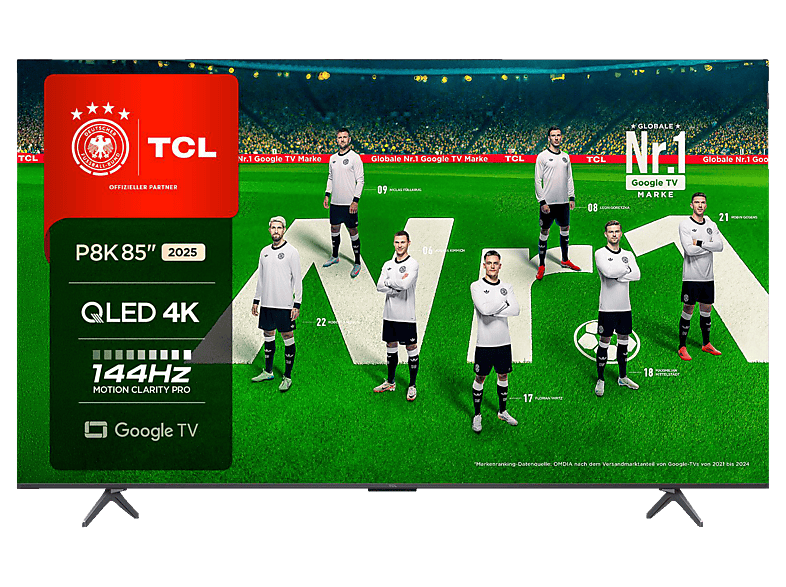 TCL 85P8K QLED TV (Flat, 85 Zoll / 215 cm, QLED 4K, SMART TV)