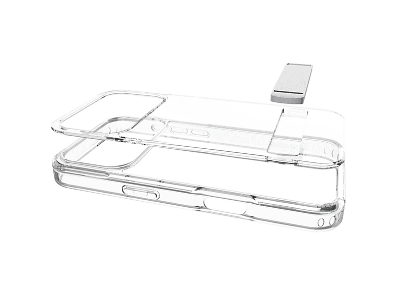 Funda móvil - CellularLine CLEAR STAND, Para iPhone 17 Pro, Esquinas reforzadas, Anti-amarilleo, Con soporte integrado, Antibacteriana, Transparente – imagen 2