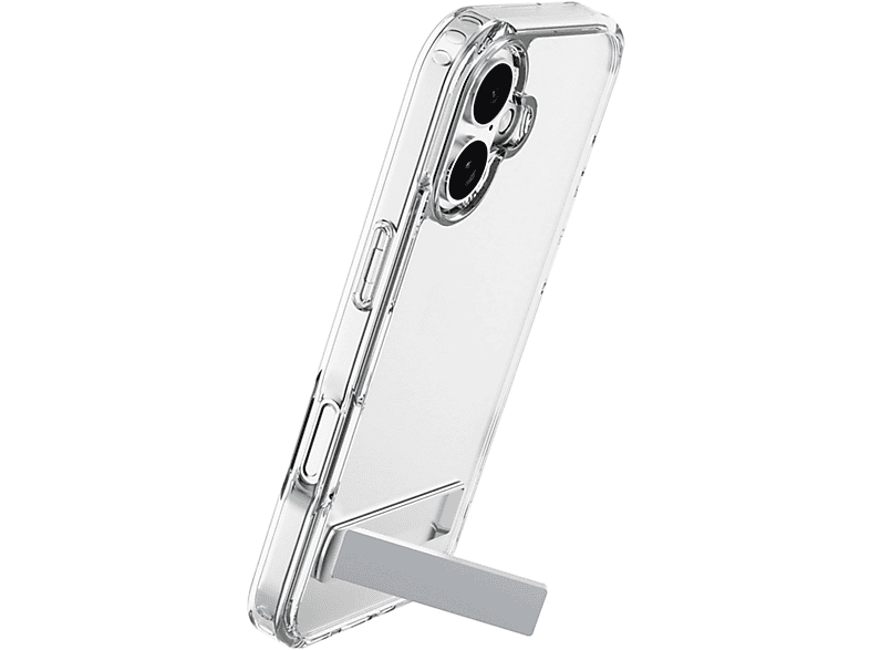 Funda móvil - CellularLine CLEAR STAND, Para iPhone 17, Esquinas reforzadas, Anti-amarilleo, Con soporte integrado, Antibacteriana, Transparente – imagen 3