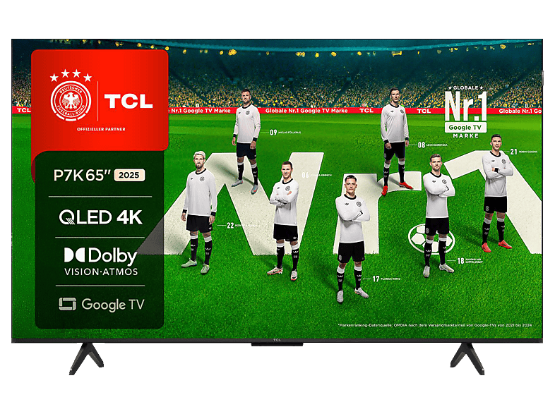 TCL 65P7K QLED Google TV (Flat, 65 Zoll / 165 cm, UHD 4K, SMART TV)