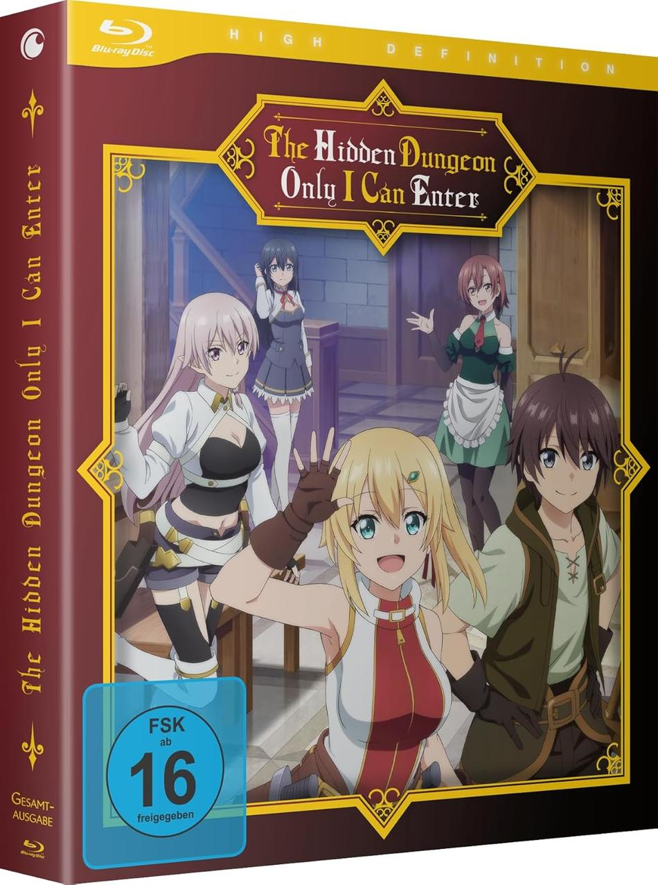 Anime-Cover. Mehrere Anime-Charaktere sind zu sehen. Der Titel "The Hidden Dungeon Only I Can Enter" wird angezeigt.