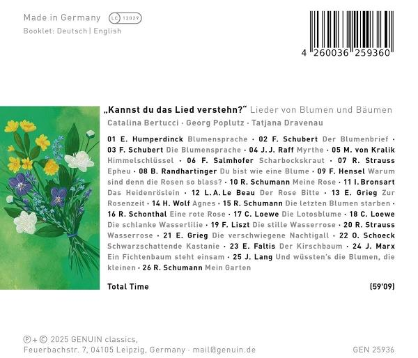 CD-Cover mit Blumenstrauß links und Text rechts. Enthält deutsche Songtitel und Künstlernamen.