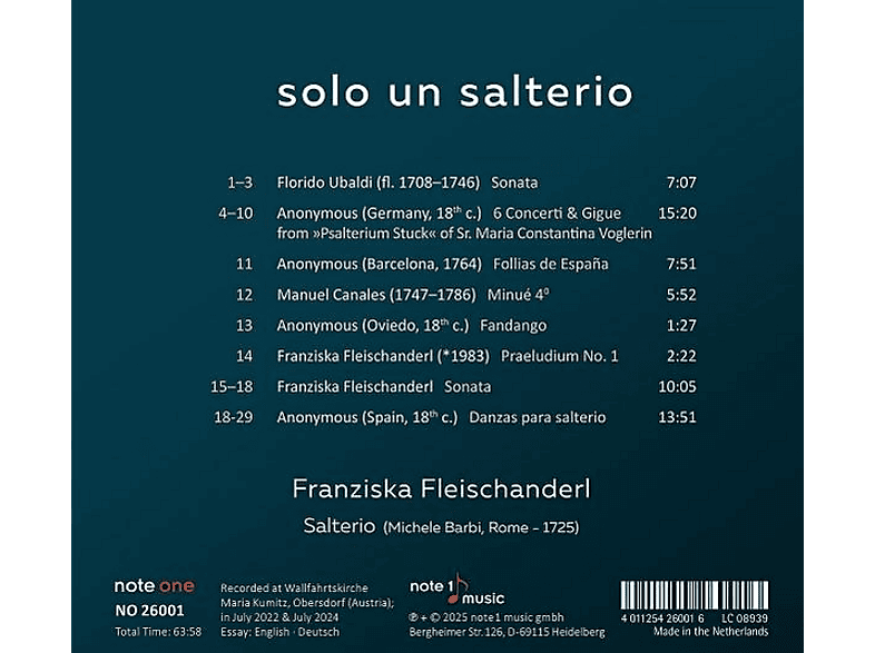 Thumbnail - Franziska Fleischanderl - Solo un Salterio (CD)