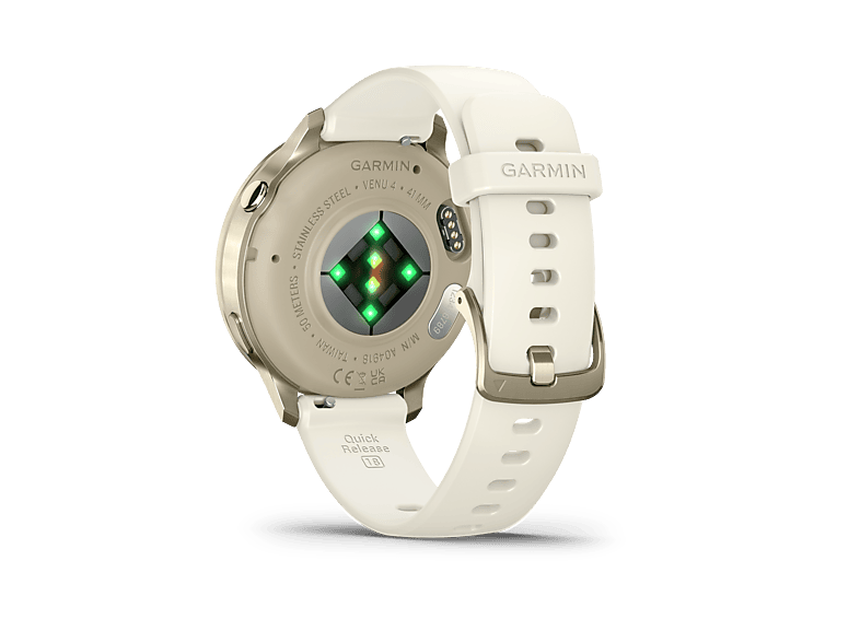 Garmin Venu 4 Fitness-Smartwatch, 41mm, Beige/Lunargold mit Schnellwechsel-Silikon-Armband — Foto 4 von 5