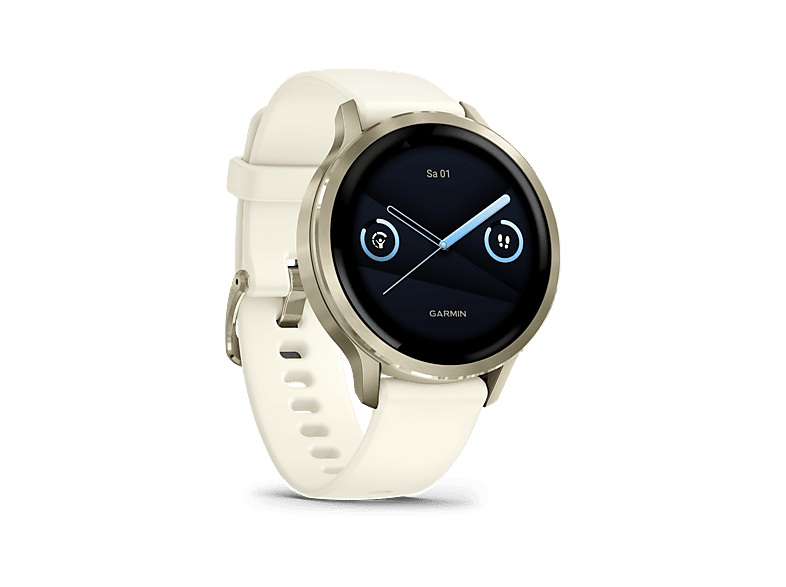 Garmin Venu 4 Fitness-Smartwatch, 41mm, Beige/Lunargold mit Schnellwechsel-Silikon-Armband