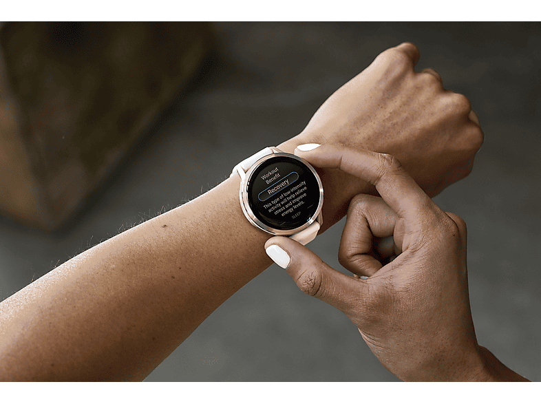 Garmin Venu 4 Fitness-Smartwatch, 41mm, Beige/Lunargold mit Schnellwechsel-Silikon-Armband — Foto 5 von 5