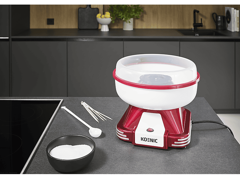 KOENIC KCCM 5026 Cotton Candy Maker Zuckerwattemaschine Rot