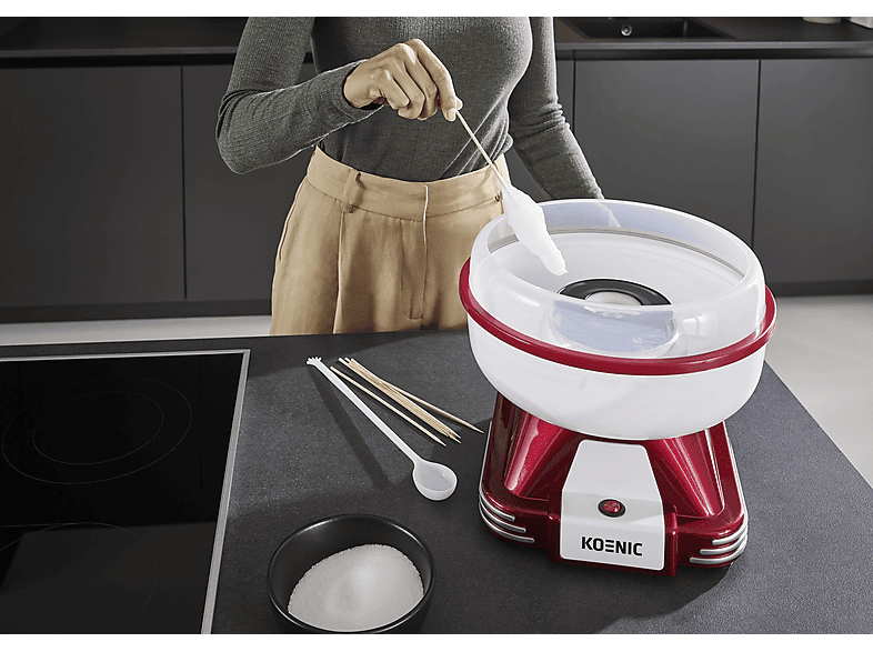 KOENIC KCCM 5026 Cotton Candy Maker Zuckerwattemaschine Rot