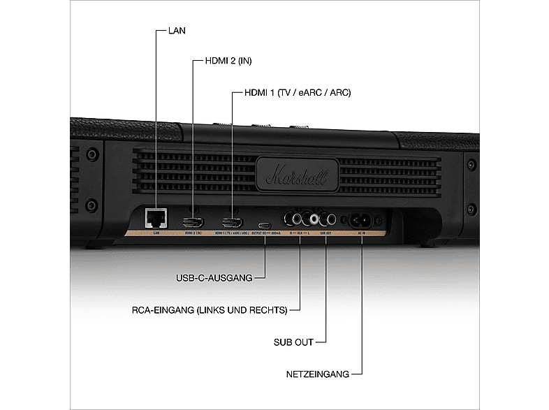 Marshall Heston 120 Soundbar, Black — Foto 4 von 5