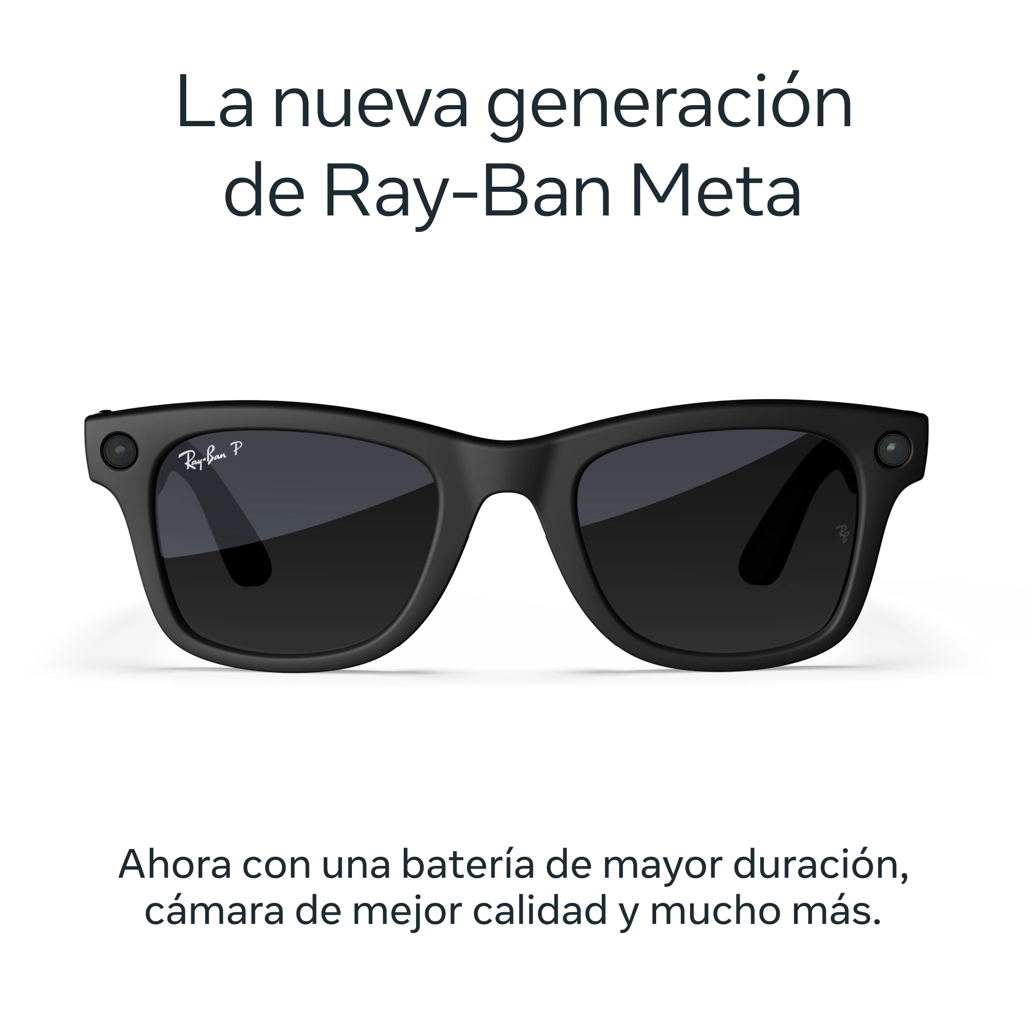 Gafas IA Ray-Ban Meta Wayfarer (Gen 2), Negro mate, Lentes