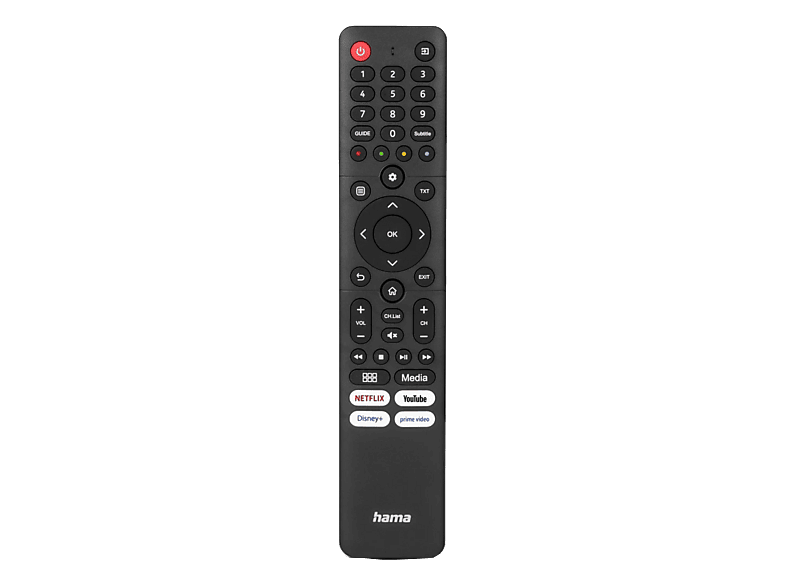 REACONDICIONADO Seminuevo Muy bueno Mando a distancia - Hama 00221067, Para TV Hisense, Acceso Directo Apps, 10m Alcance, Negro