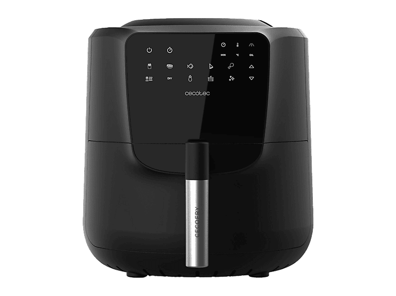 Freidora de aire - Cecotec Cecofry Rain, 1500 W, Capacidad 5.5l, 8 Menús Inteligentes, Temporizador, Negro