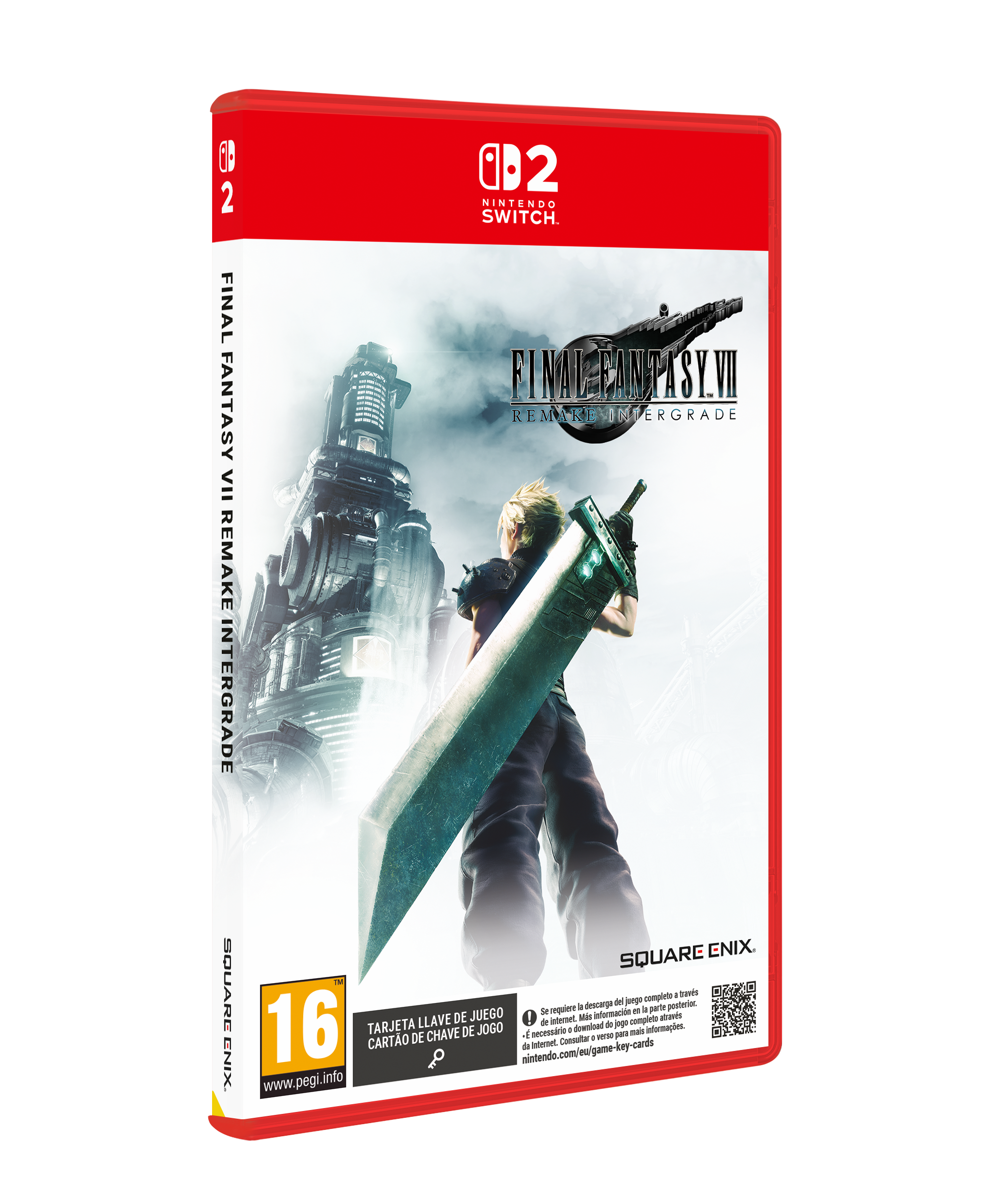Caja del juego Final Fantasy VII Remake Intergrade en Nintendo Switch, con un personaje sosteniendo una espada grande.