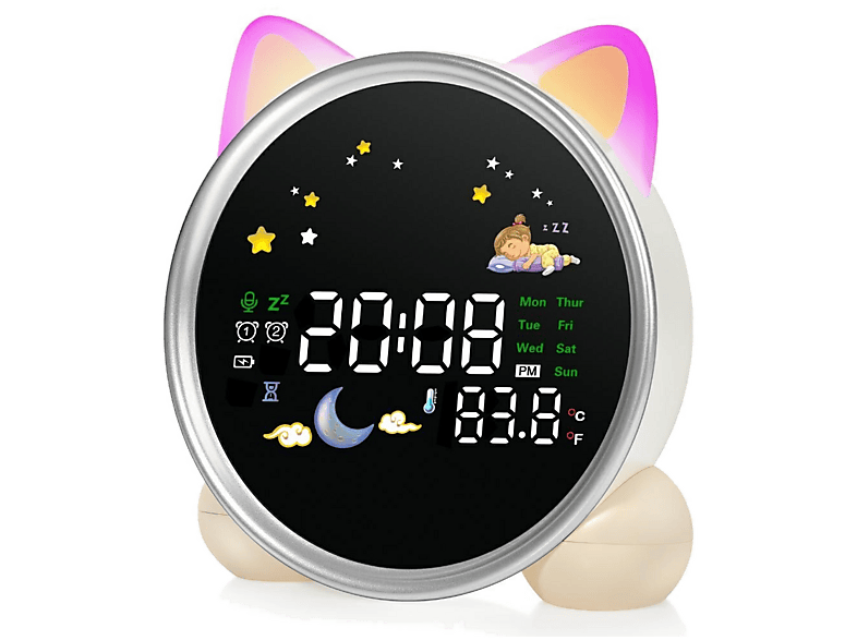 Budzik wielofunkcyjny dla dzieci MAJESTIC ML-AC-01 Biały