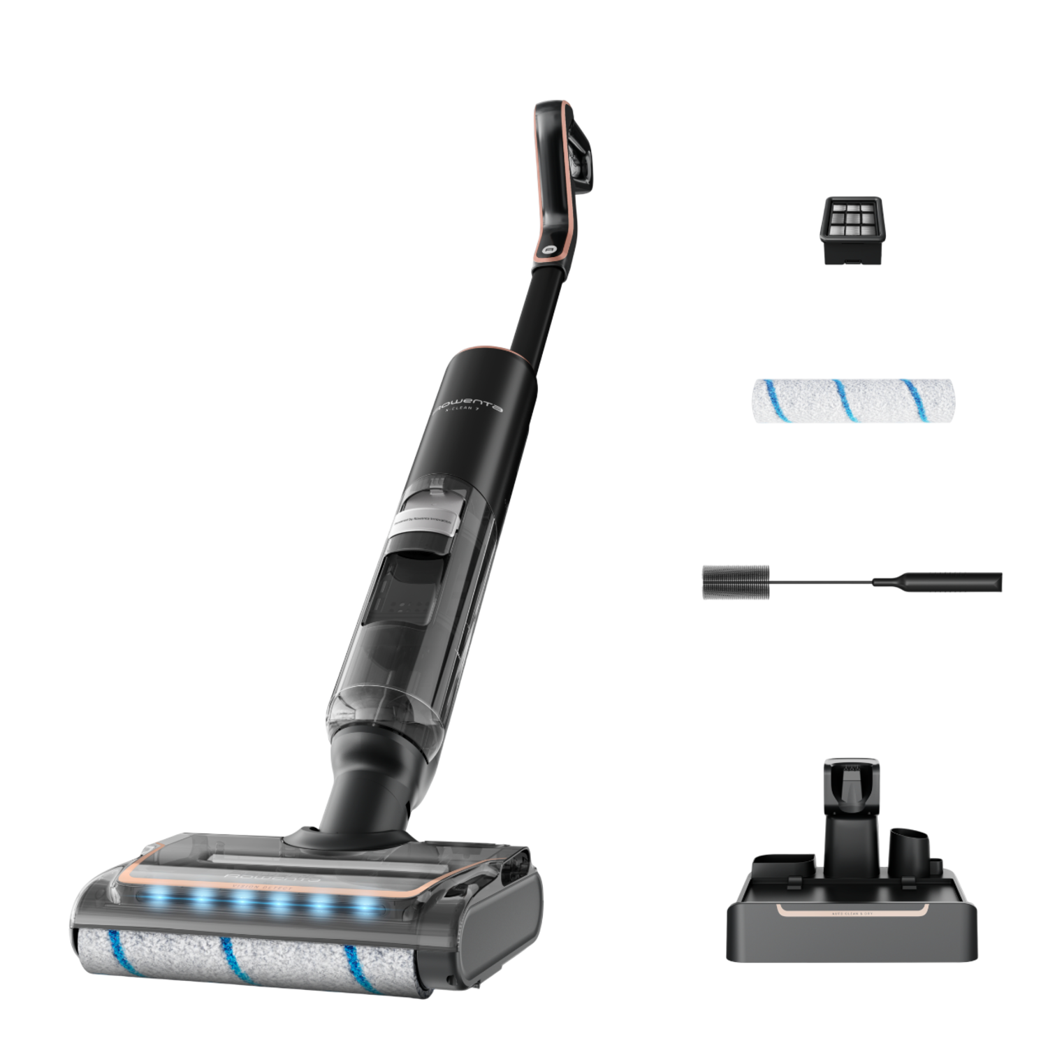 Rowenta Gz5736 X-clean 7 Zwart & Chroom 2-in-1 Vloerreiniger En Stofzuiger