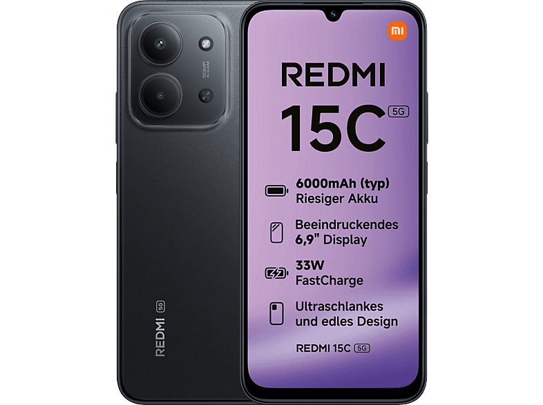 XIAOMI Redmi 15C 5G 128 GB Midnight Black Dual SIM